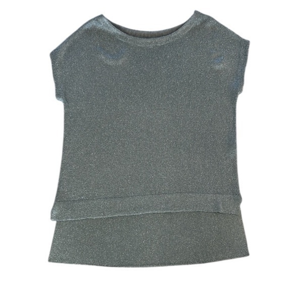Diane Von Furstenberg silver knitted sleeveless top size small petite